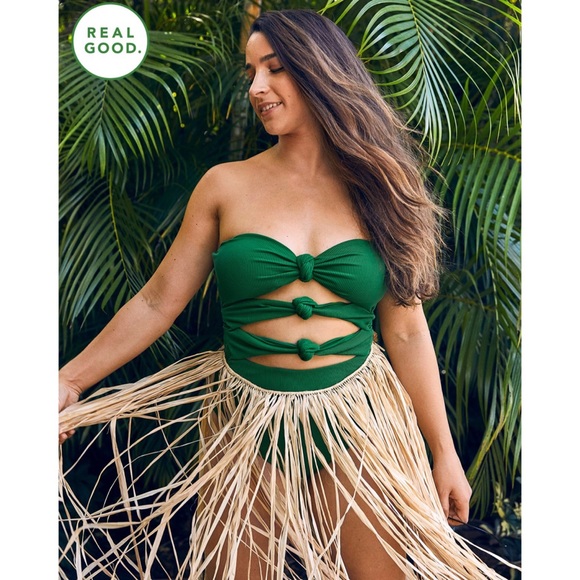 NEW Aerie ribbed triple knot one piece swimsuit 💚 - Picture 9 of 13